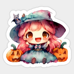 Little Cuties - Red Witch Sticker